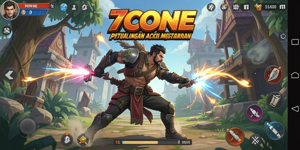 Tampilan menarik dari gameplay aksi di 7CONE.
