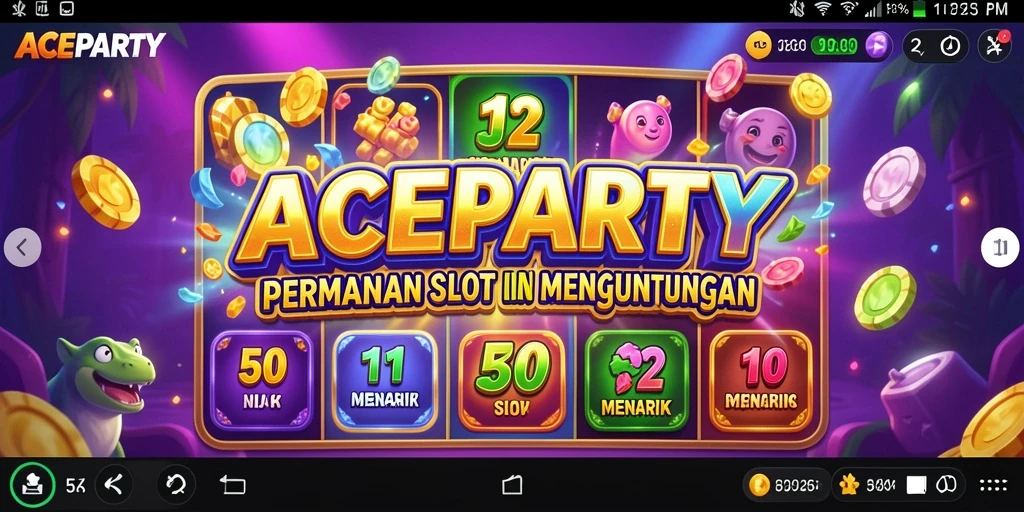 Gameplay ACEPARTY yang mendebarkan dengan tema Slot yang menarik.