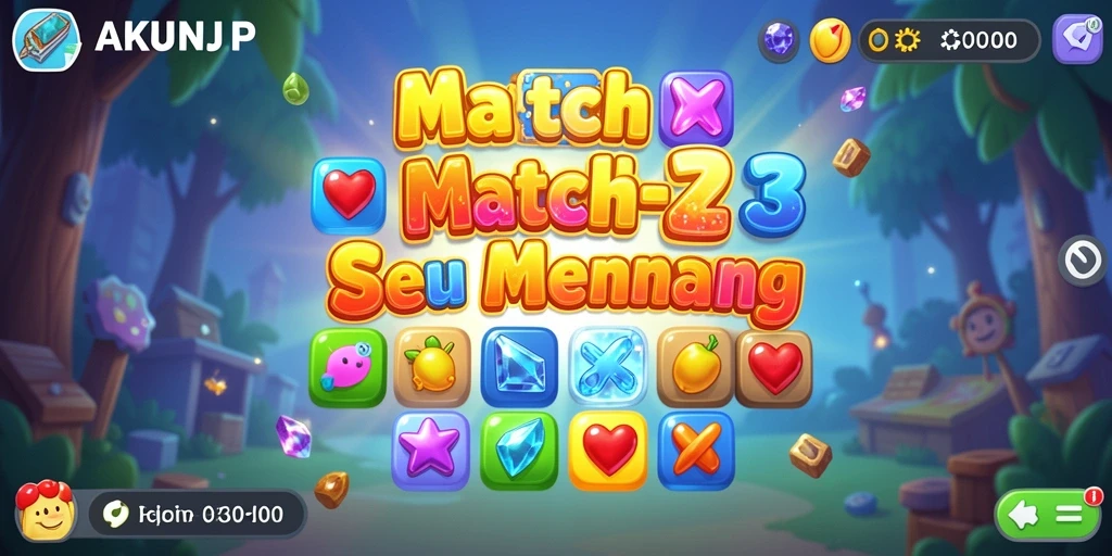Tampilan gameplay seru AKUNJP dalam genre Match-3.