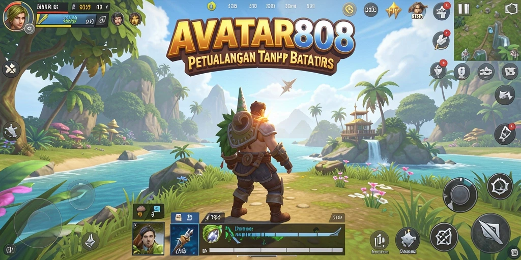 Gameplay AVATAR808 menampilkan petualangan seru di dunia terbuka.
