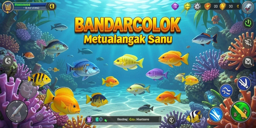 Tangkapan layar dari aksi seru dalam BANDARCOLOK saat menembak ikan.