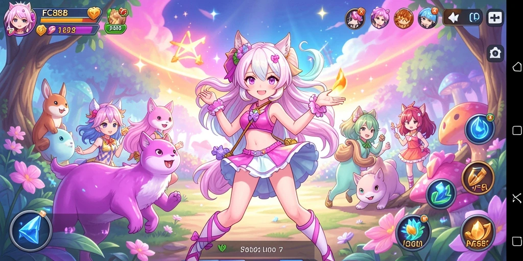 Tampilan gameplay FC888 dengan karakter anime yang menakjubkan.