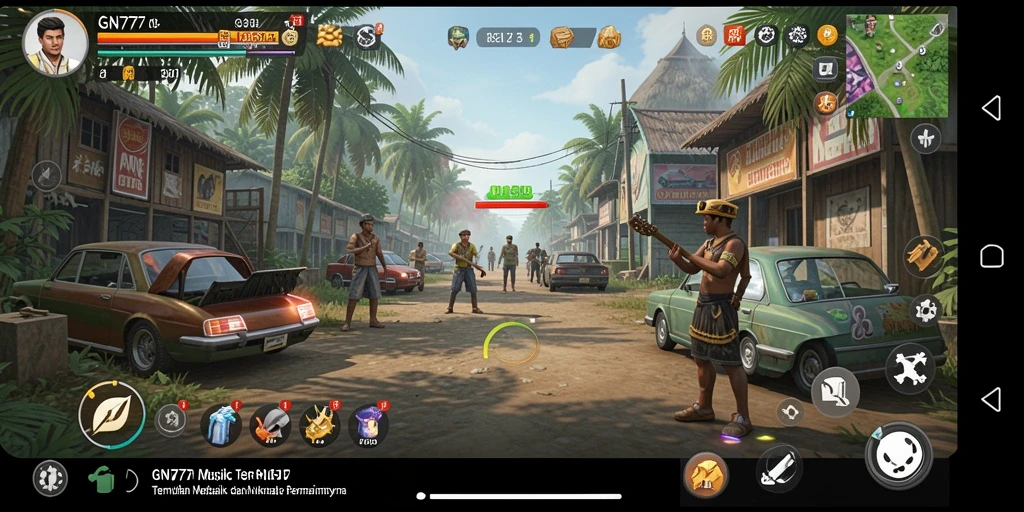 Tampilan gameplay GN777 dengan berbagai fitur musik menarik.