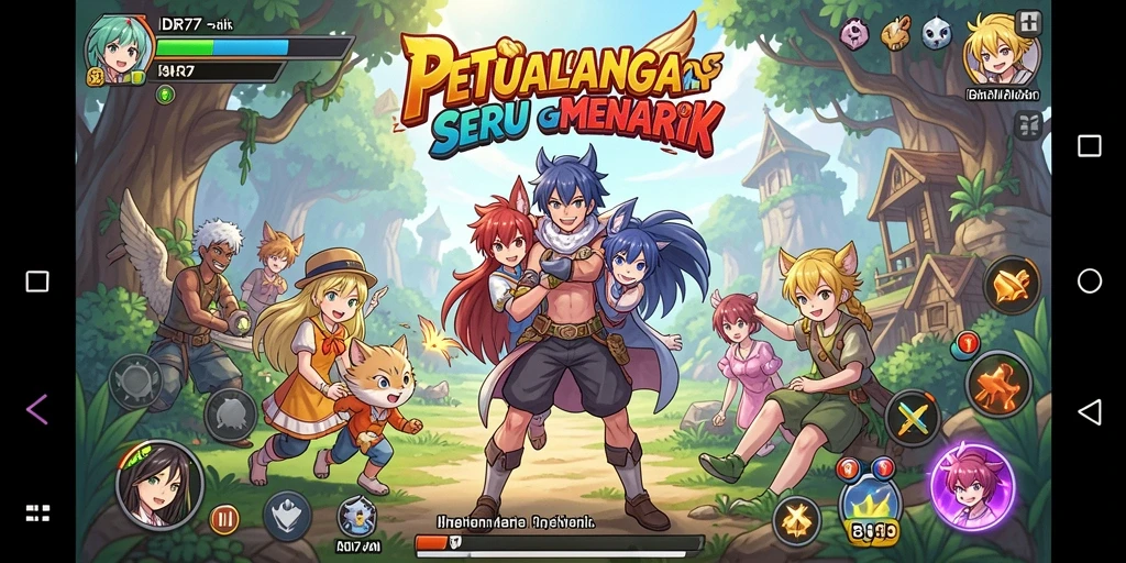 Tampilan gameplay yang seru dan penuh warna di IDR77.