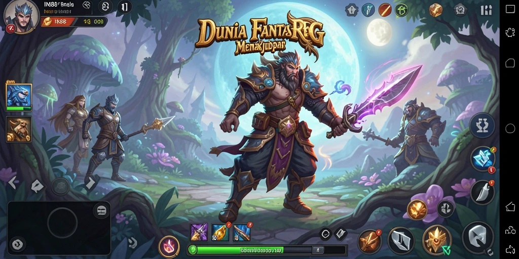 Tampilan gameplay epik di dunia RPG yang luas.