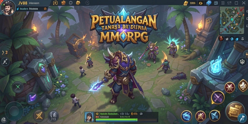 Screenshot gameplay JV88 yang menampilkan aksi seru dalam MMORPG.