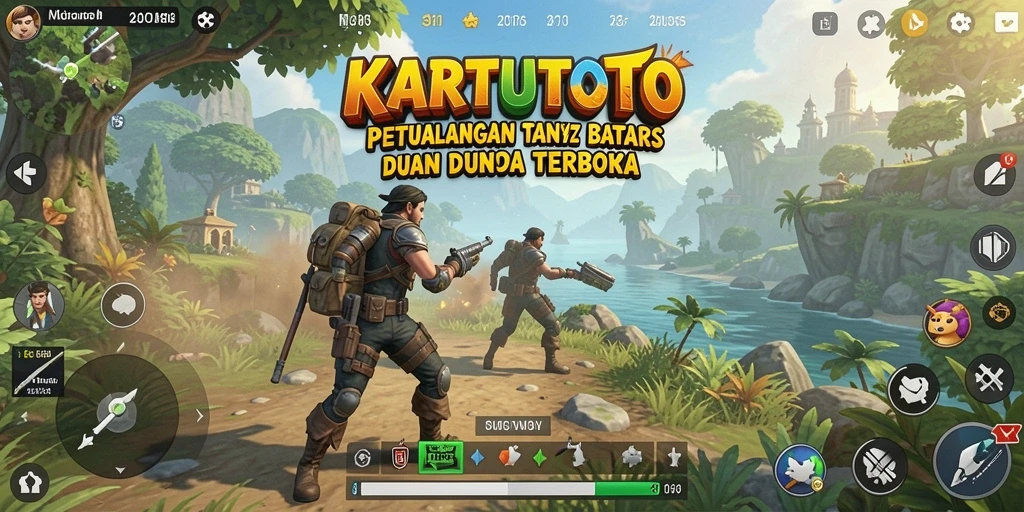 Tampilan gameplay KARTUTOTO yang menampilkan eksplorasi dunia terbuka.