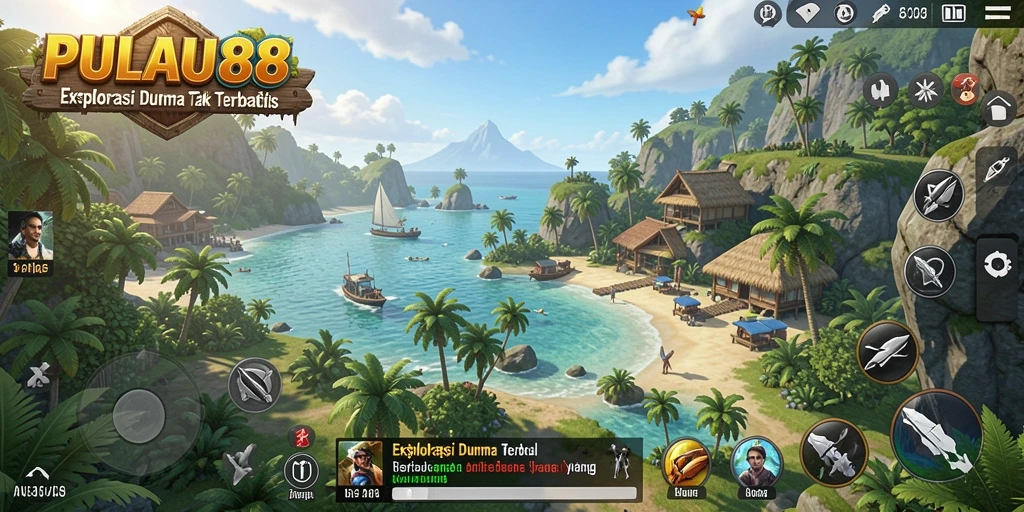 Screenshot PULAU88 menunjukkan aksi gameplay dalam dunia terbuka yang luas.