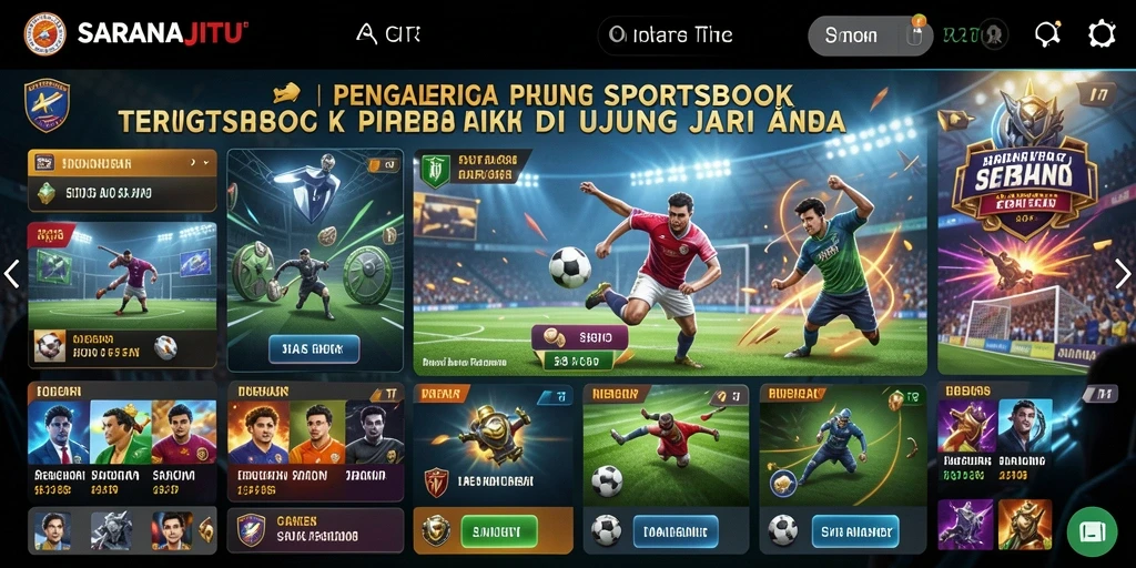 Screenshot utama SARANAJITU menunjukkan gameplay taruhan olahraga yang menarik.