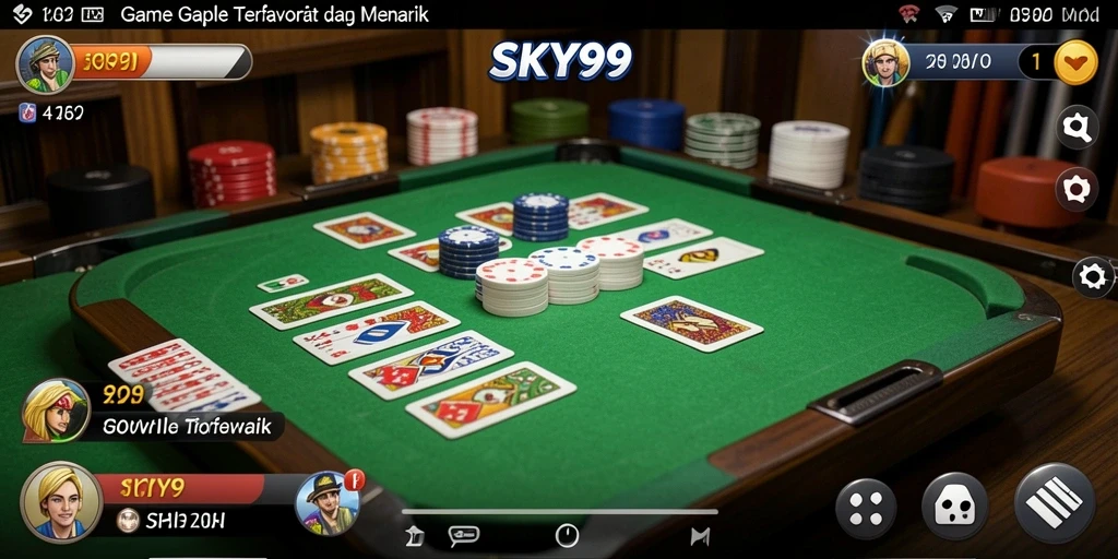 Screenshot gameplay Gaple menunjukkan serunya bermain dengan teman-teman.