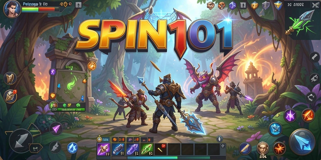 Tangkapan layar dari gameplay SPIN101 yang menunjukkan aksi mendebarkan dalam MMORPG.