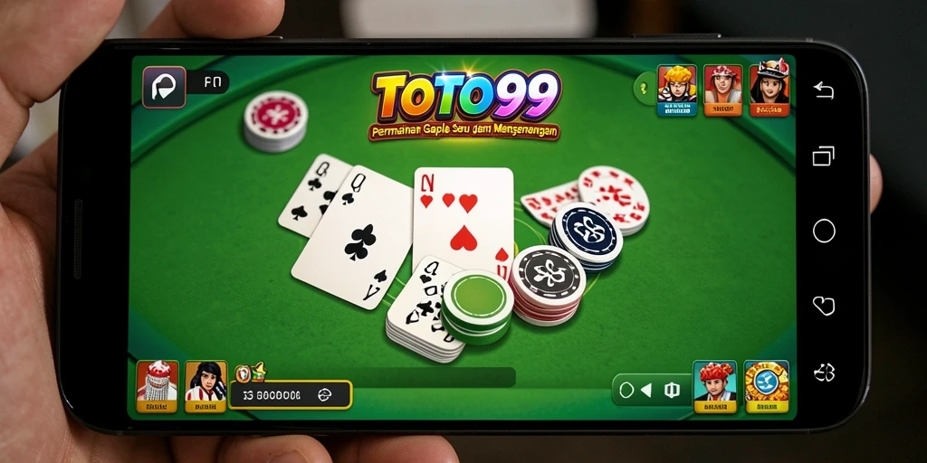 Tampilan menarik dari gameplay Gaple di aplikasi TOTO99.