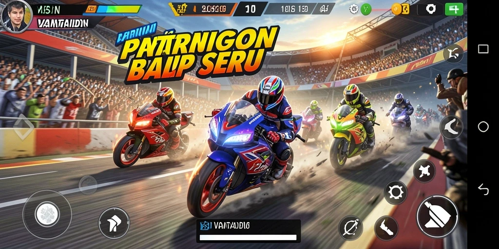 Tampilan memukau dari gameplay balap motor VANTAIDN.