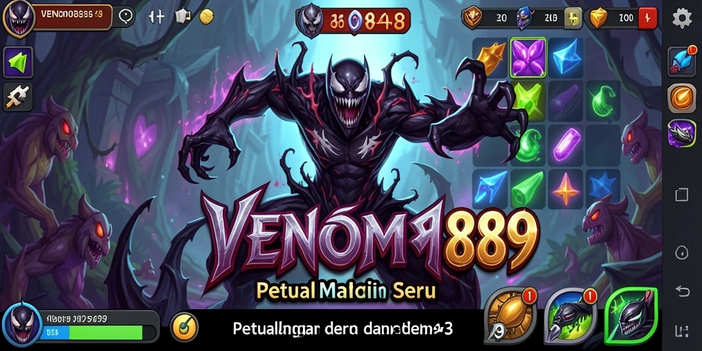 Tampilan seru gameplay Match-3 di VENOM889 yang penuh warna.