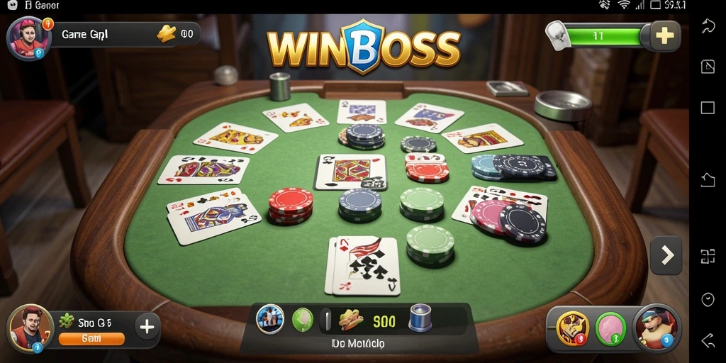 Screenshot WINBOSS menampilkan gameplay Gaple yang menarik dan interaktif.