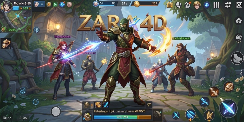 Tampilan gameplay ZARA4D yang epik dan menawan.